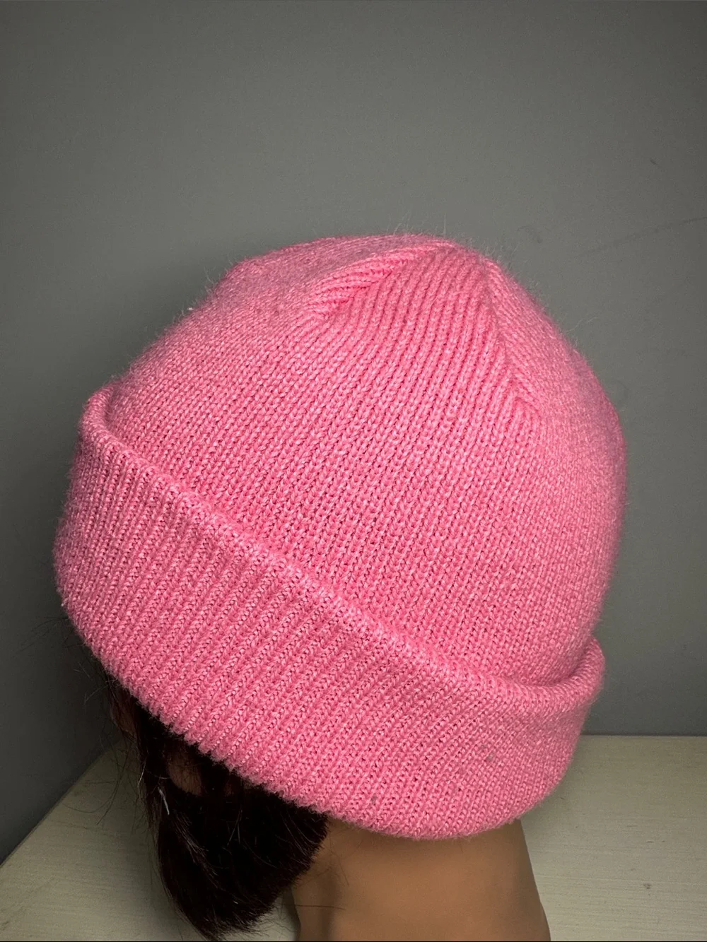 adidas oversized slouchy Pink Cuffed Knit Beanie with Trefoil Logo